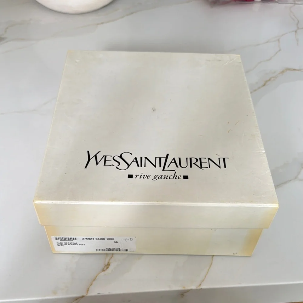Yves Saint Laurent Suede Tribute Platform Sandals Size 38 1/2